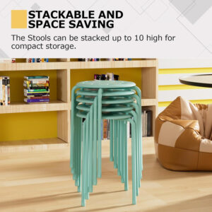 6887d438715f918118a8cd1f81930a54d7649d263bb4e5ee955a3.jpg VECELO 6-Piece Stacking Stools, 17.7 Inch Standard Height, Portable Stackable Colorful Decoration Stools for School Classroom and Office Use, Yellow
