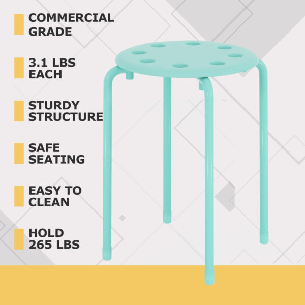 6887d439c8001cec989729eaf376bef9cd70666784eaf73d5b2b5.jpg VECELO 6-Piece Stacking Stools, 17.7 Inch Standard Height, Portable Stackable Colorful Decoration Stools for School Classroom and Office Use, Yellow