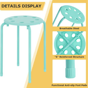 6887d43b247d2cd84a505be15045208e7935f9af5a4bab88a64d7.jpg VECELO 6-Piece Stacking Stools, 17.7 Inch Standard Height, Portable Stackable Colorful Decoration Stools for School Classroom and Office Use, Yellow