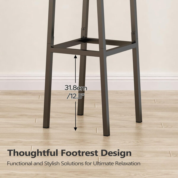 6887d4654f08a84661652f3a7569f733c6a220dacb5bd9d2d85dd.jpg GILLAS Set of 2 Bar Stools, Tall Bar Stool with Backrest and Footrest, Tall Bar Chairs, Industrial Style Counter Height Bar Stool for Dining Room, Kitchen, Rustic Brown