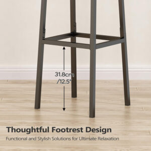 6887d490b947999e4545b535f848c07ff752e242ffc0ff5c2b0b0.jpg GILLAS Set of 2 Bar Stools, Tall Bar Stool with Backrest and Footrest, Tall Bar Chairs, Industrial Style Counter Height Bar Stool for Dining Room, Kitchen, Rustic Brown
