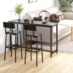 6887d493d868ba55540554508b099da4734724e72a16643d914f8.jpg GILLAS Set of 2 Bar Stools, Tall Bar Stool with Backrest and Footrest, Tall Bar Chairs, Industrial Style Counter Height Bar Stool for Dining Room, Kitchen, Rustic Brown