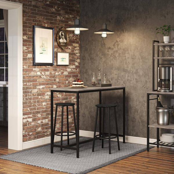 HOOBRO Bar Stools, Set of 2 Bar Chairs, Kitchen Round Height Stools with Footrest, Breakfast Bar Stools, Sturdy Steel Frame, for Dining Room, Kitchen, Party, Easy Assembly, Rustic Brown BF03BY01