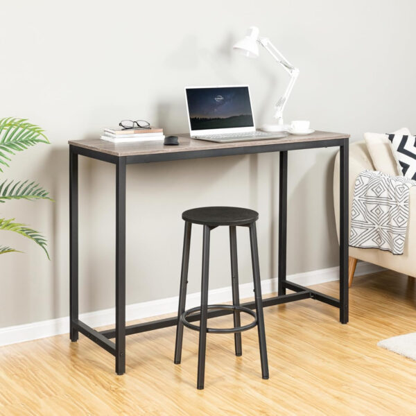 HOOBRO Bar Stools, Set of 2 Bar Chairs, Kitchen Round Height Stools with Footrest, Breakfast Bar Stools, Sturdy Steel Frame, for Dining Room, Kitchen, Party, Easy Assembly, Rustic Brown BF03BY01