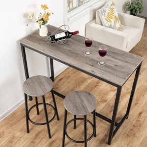 HOOBRO Bar Stools, Set of 2 Bar Chairs, Kitchen Round Height Stools with Footrest, Breakfast Bar Stools, Sturdy Steel Frame, for Dining Room, Kitchen, Party, Easy Assembly, Rustic Brown BF03BY01