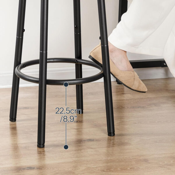 HOOBRO Bar Stools, Set of 2 Bar Chairs, Kitchen Round Height Stools with Footrest, Breakfast Bar Stools, Sturdy Steel Frame, for Dining Room, Kitchen, Party, Easy Assembly, Rustic Brown BF03BY01