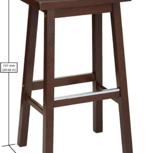 Amazon Basics Solid Wood Saddle-Seat Kitchen Counter Barstool with Footrest, Easy Assembly - 29-Inch Height - White - Set of 2