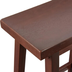 Amazon Basics Solid Wood Saddle-Seat Kitchen Counter Barstool with Footrest, Easy Assembly - 29-Inch Height - White - Set of 2