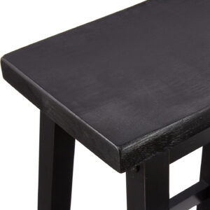 Amazon Basics Solid Wood Saddle-Seat Kitchen Counter Barstool with Footrest, Easy Assembly - 29-Inch Height - White - Set of 2