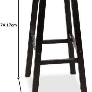 Amazon Basics Solid Wood Saddle-Seat Kitchen Counter Barstool with Footrest, Easy Assembly - 29-Inch Height - White - Set of 2