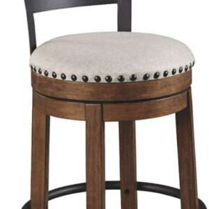 Signature Design by Ashley Valebeck Rustic Farmhouse 24.5” Counter Height Swivel Bar Stool, Brown