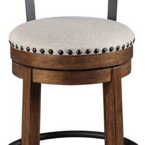 Signature Design by Ashley Valebeck Rustic Farmhouse 24.5” Counter Height Swivel Bar Stool, Brown