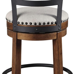 Signature Design by Ashley Valebeck Rustic Farmhouse 24.5” Counter Height Swivel Bar Stool, Brown