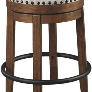 Signature Design by Ashley Valebeck Rustic Farmhouse 24.5” Counter Height Swivel Bar Stool, Brown