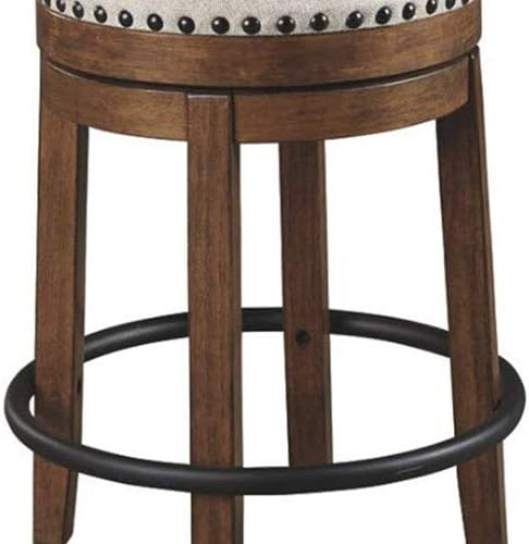 Signature Design by Ashley Valebeck Rustic Farmhouse 24.5” Counter Height Swivel Bar Stool, Brown