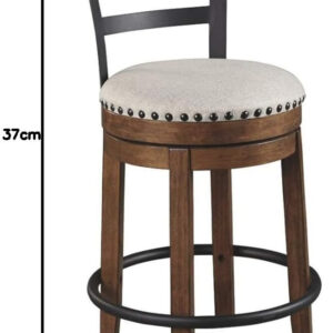 Signature Design by Ashley Valebeck Rustic Farmhouse 24.5” Counter Height Swivel Bar Stool, Brown
