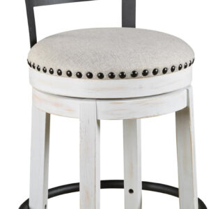 Signature Design by Ashley Valebeck Rustic Farmhouse 24.5” Counter Height Swivel Bar Stool, Brown