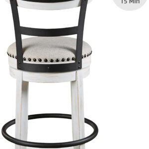 Signature Design by Ashley Valebeck Rustic Farmhouse 24.5” Counter Height Swivel Bar Stool, Brown