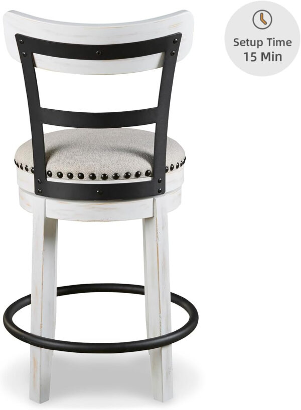 Signature Design by Ashley Valebeck Rustic Farmhouse 24.5” Counter Height Swivel Bar Stool, Brown