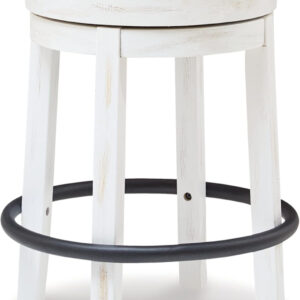 Signature Design by Ashley Valebeck Rustic Farmhouse 24.5” Counter Height Swivel Bar Stool, Brown