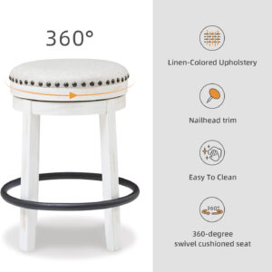 Signature Design by Ashley Valebeck Rustic Farmhouse 24.5” Counter Height Swivel Bar Stool, Brown