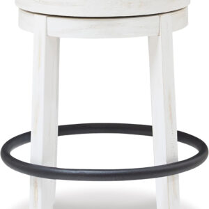 Signature Design by Ashley Valebeck Rustic Farmhouse 24.5” Counter Height Swivel Bar Stool, Brown