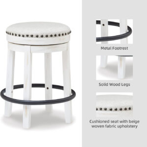 Signature Design by Ashley Valebeck Rustic Farmhouse 24.5” Counter Height Swivel Bar Stool, Brown