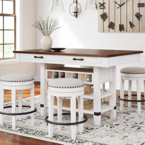 Signature Design by Ashley Valebeck Rustic Farmhouse 24.5” Counter Height Swivel Bar Stool, Brown