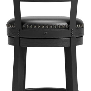 Signature Design by Ashley Valebeck Rustic Farmhouse 24.5” Counter Height Swivel Bar Stool, Brown