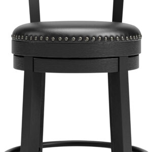 Signature Design by Ashley Valebeck Rustic Farmhouse 24.5” Counter Height Swivel Bar Stool, Brown