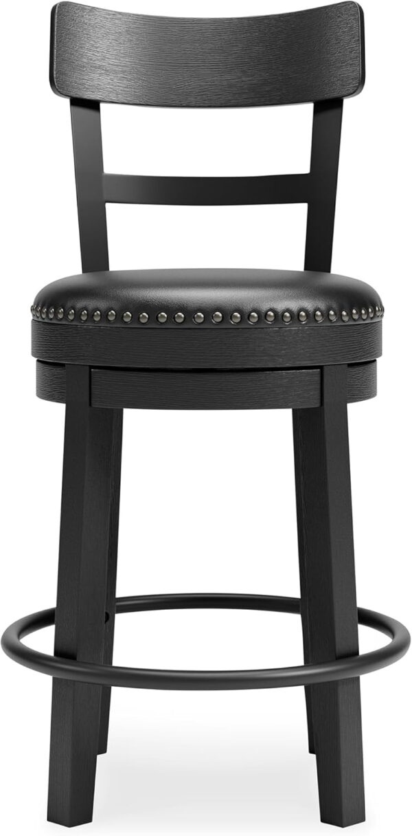 Signature Design by Ashley Valebeck Rustic Farmhouse 24.5” Counter Height Swivel Bar Stool, Brown