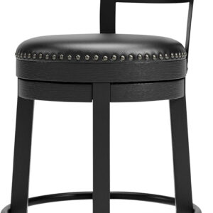Signature Design by Ashley Valebeck Rustic Farmhouse 24.5” Counter Height Swivel Bar Stool, Brown