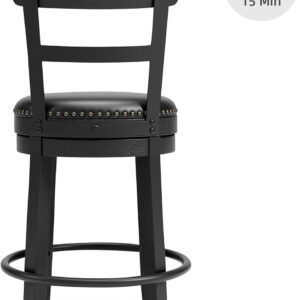 Signature Design by Ashley Valebeck Rustic Farmhouse 24.5” Counter Height Swivel Bar Stool, Brown