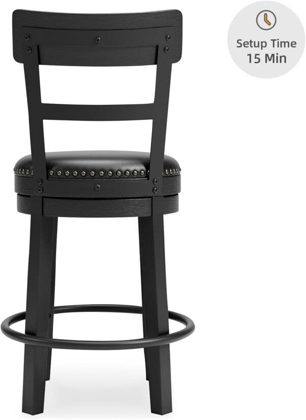 Signature Design by Ashley Valebeck Rustic Farmhouse 24.5” Counter Height Swivel Bar Stool, Brown