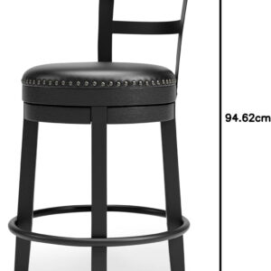 Signature Design by Ashley Valebeck Rustic Farmhouse 24.5” Counter Height Swivel Bar Stool, Brown