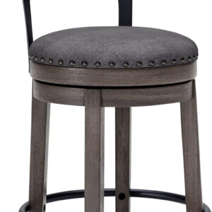 Signature Design by Ashley Valebeck Rustic Farmhouse 24.5” Counter Height Swivel Bar Stool, Brown