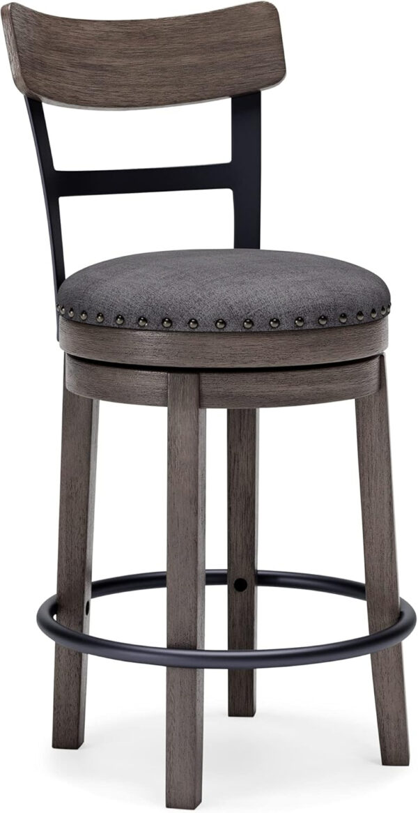 Signature Design by Ashley Valebeck Rustic Farmhouse 24.5” Counter Height Swivel Bar Stool, Brown