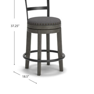 Signature Design by Ashley Valebeck Rustic Farmhouse 24.5” Counter Height Swivel Bar Stool, Brown