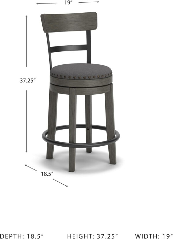Signature Design by Ashley Valebeck Rustic Farmhouse 24.5” Counter Height Swivel Bar Stool, Brown