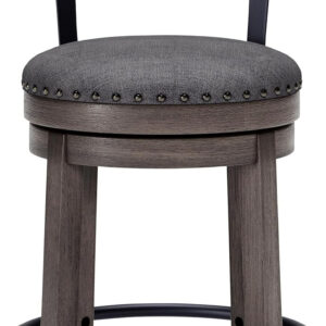 Signature Design by Ashley Valebeck Rustic Farmhouse 24.5” Counter Height Swivel Bar Stool, Brown