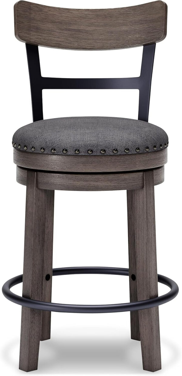 Signature Design by Ashley Valebeck Rustic Farmhouse 24.5” Counter Height Swivel Bar Stool, Brown