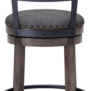 Signature Design by Ashley Valebeck Rustic Farmhouse 24.5” Counter Height Swivel Bar Stool, Brown