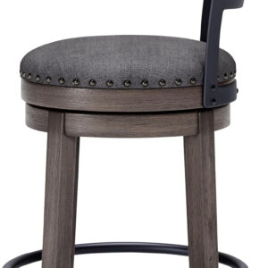 Signature Design by Ashley Valebeck Rustic Farmhouse 24.5” Counter Height Swivel Bar Stool, Brown