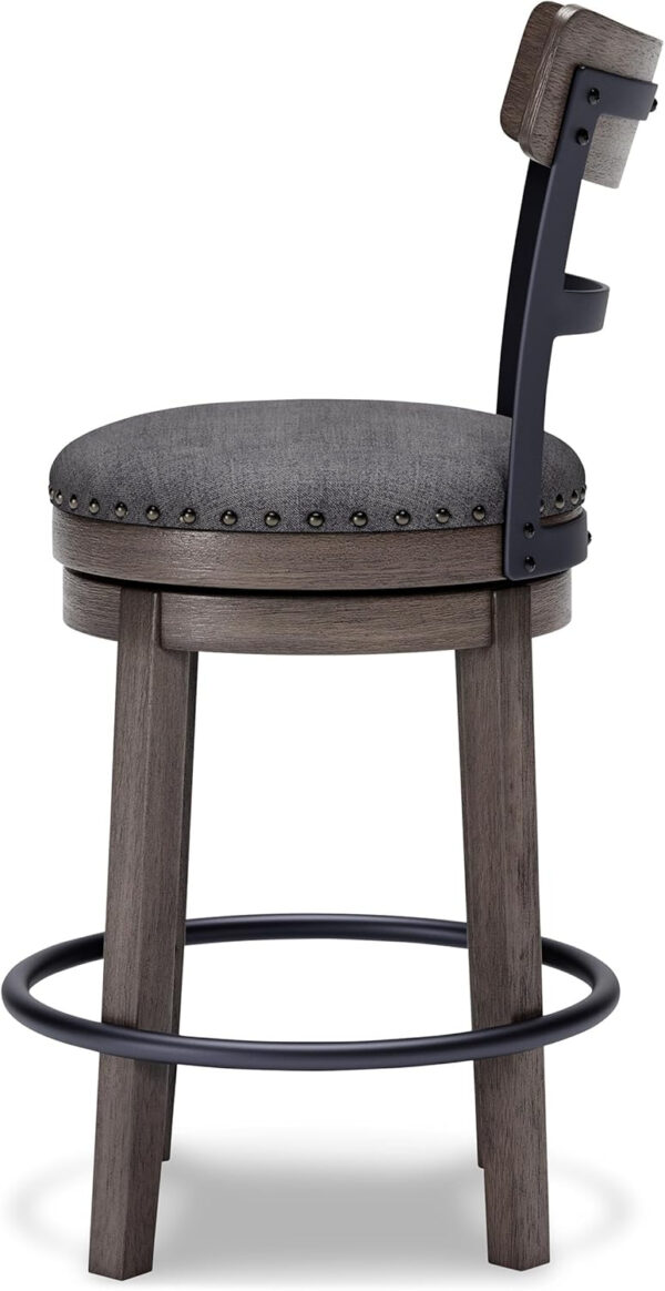 Signature Design by Ashley Valebeck Rustic Farmhouse 24.5” Counter Height Swivel Bar Stool, Brown