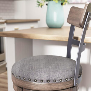 Signature Design by Ashley Valebeck Rustic Farmhouse 24.5” Counter Height Swivel Bar Stool, Brown