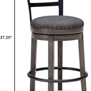 Signature Design by Ashley Valebeck Rustic Farmhouse 24.5” Counter Height Swivel Bar Stool, Brown