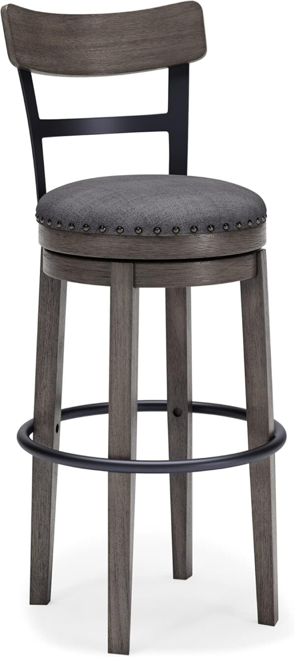 Signature Design by Ashley Valebeck Rustic Farmhouse 24.5” Counter Height Swivel Bar Stool, Brown