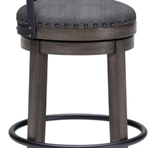Signature Design by Ashley Valebeck Rustic Farmhouse 24.5” Counter Height Swivel Bar Stool, Brown