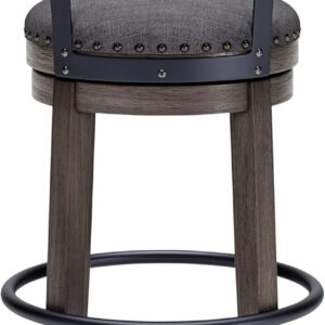 Signature Design by Ashley Valebeck Rustic Farmhouse 24.5” Counter Height Swivel Bar Stool, Brown