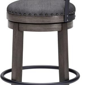 Signature Design by Ashley Valebeck Rustic Farmhouse 24.5” Counter Height Swivel Bar Stool, Brown